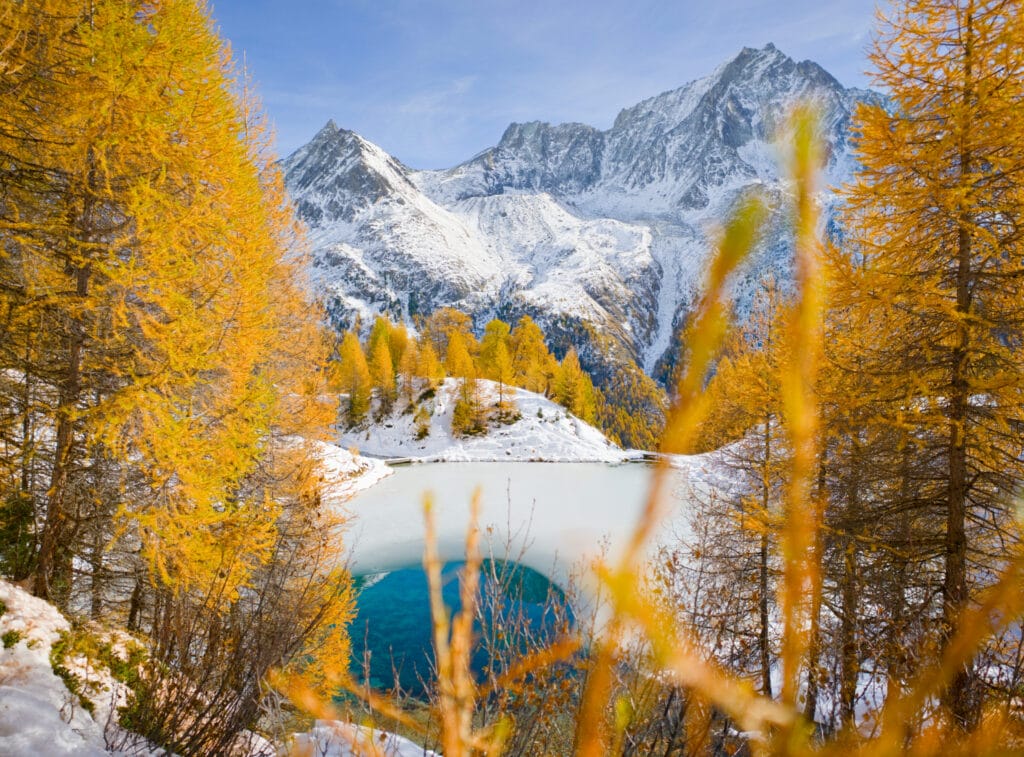 lac bleu automne hiver