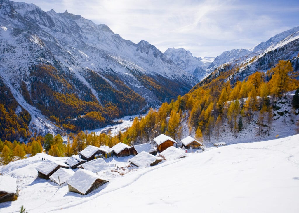 vallon d'Arolla en automne/hiver