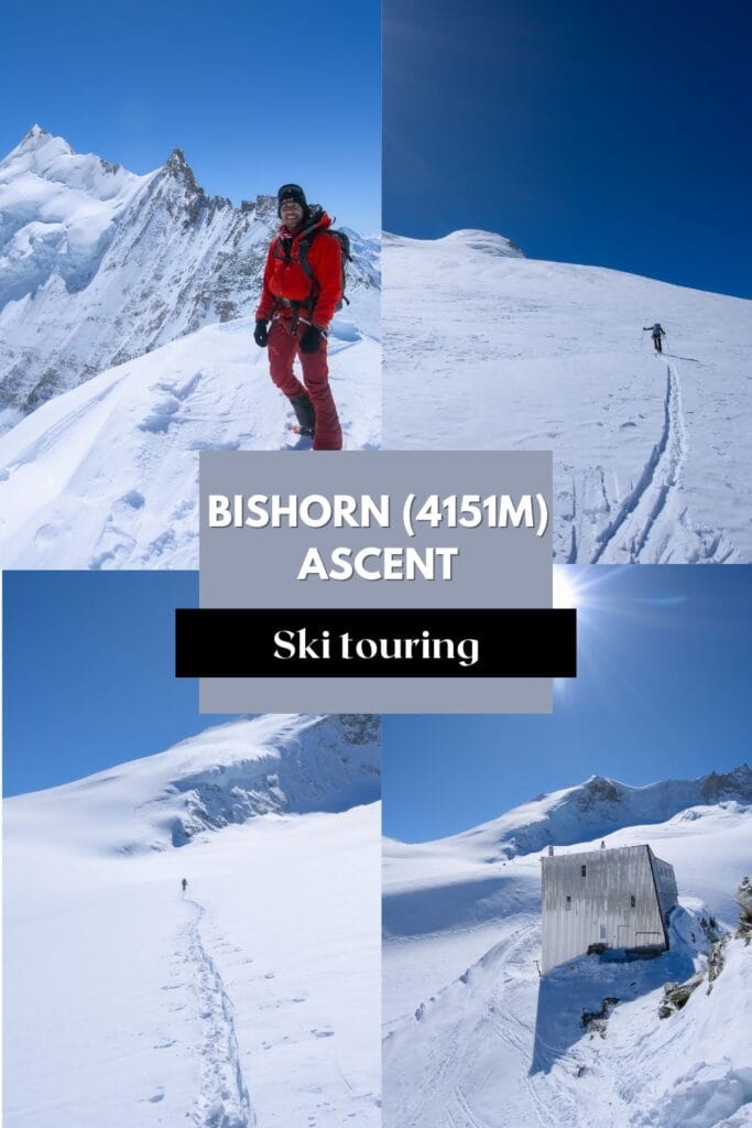 Ski touring Bishorn from Zinal
