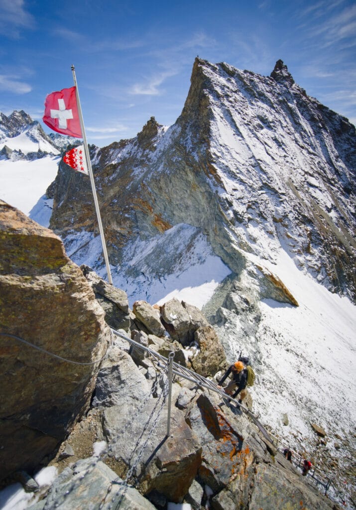 L'arrivée à la cabane Bertol