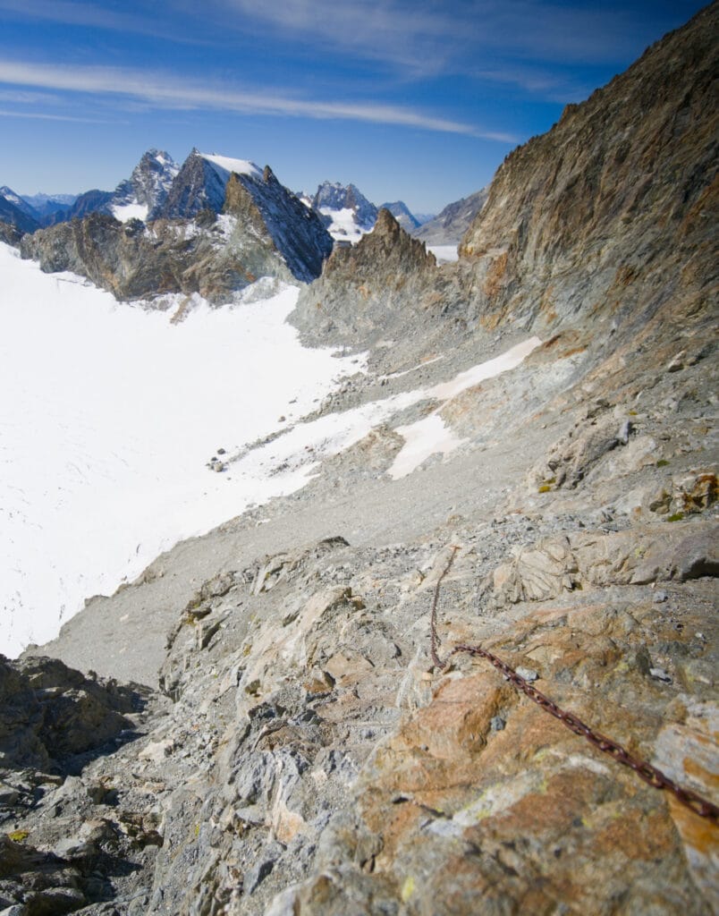 Descente du glacier de l'Aiguille jusqu'à Bertol