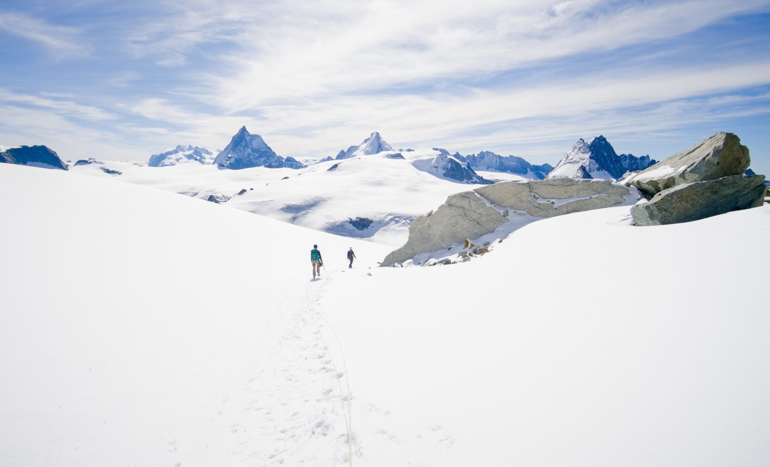 descente du glacier de l'aiguille