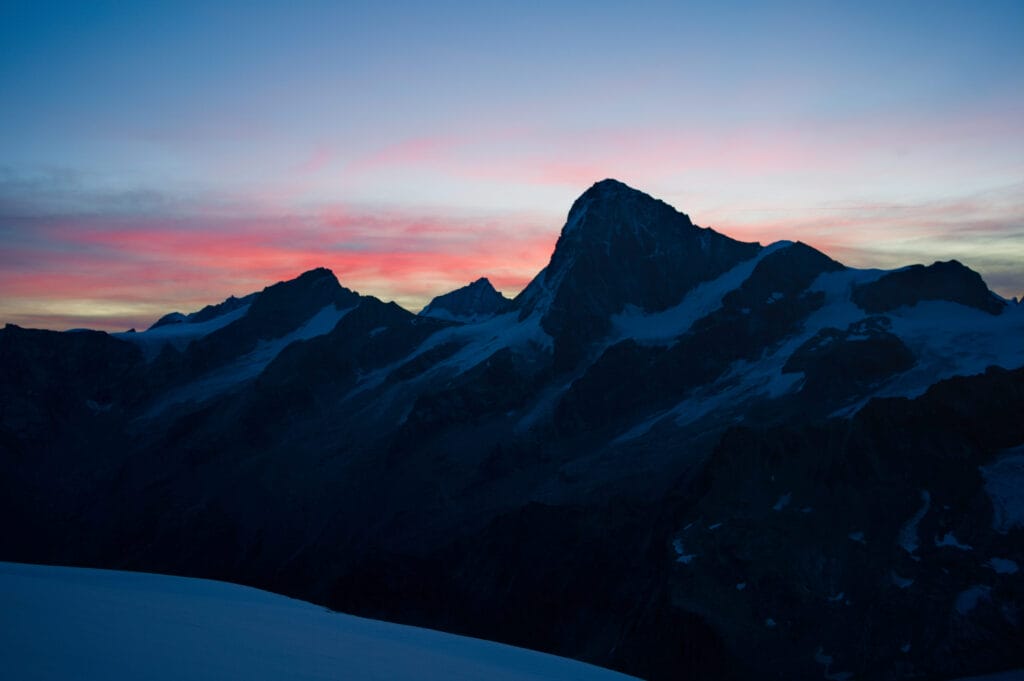lever de soleil sur la Dent Blanche