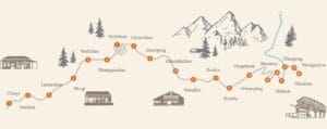 plan avec les stations du train Alishan Express