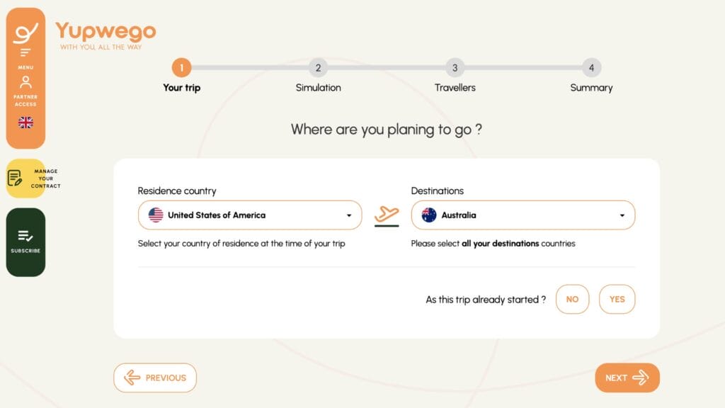 quote for Yupwego's insurance