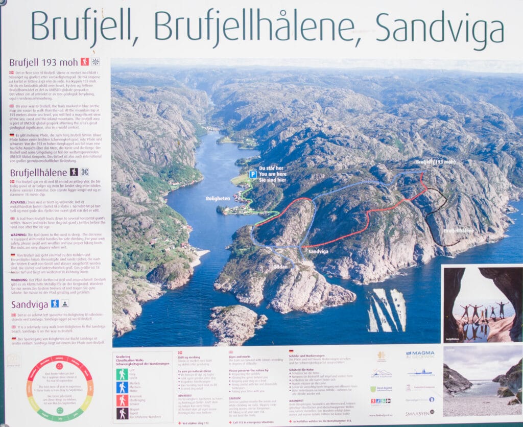 la carte de la rando de Brufjell