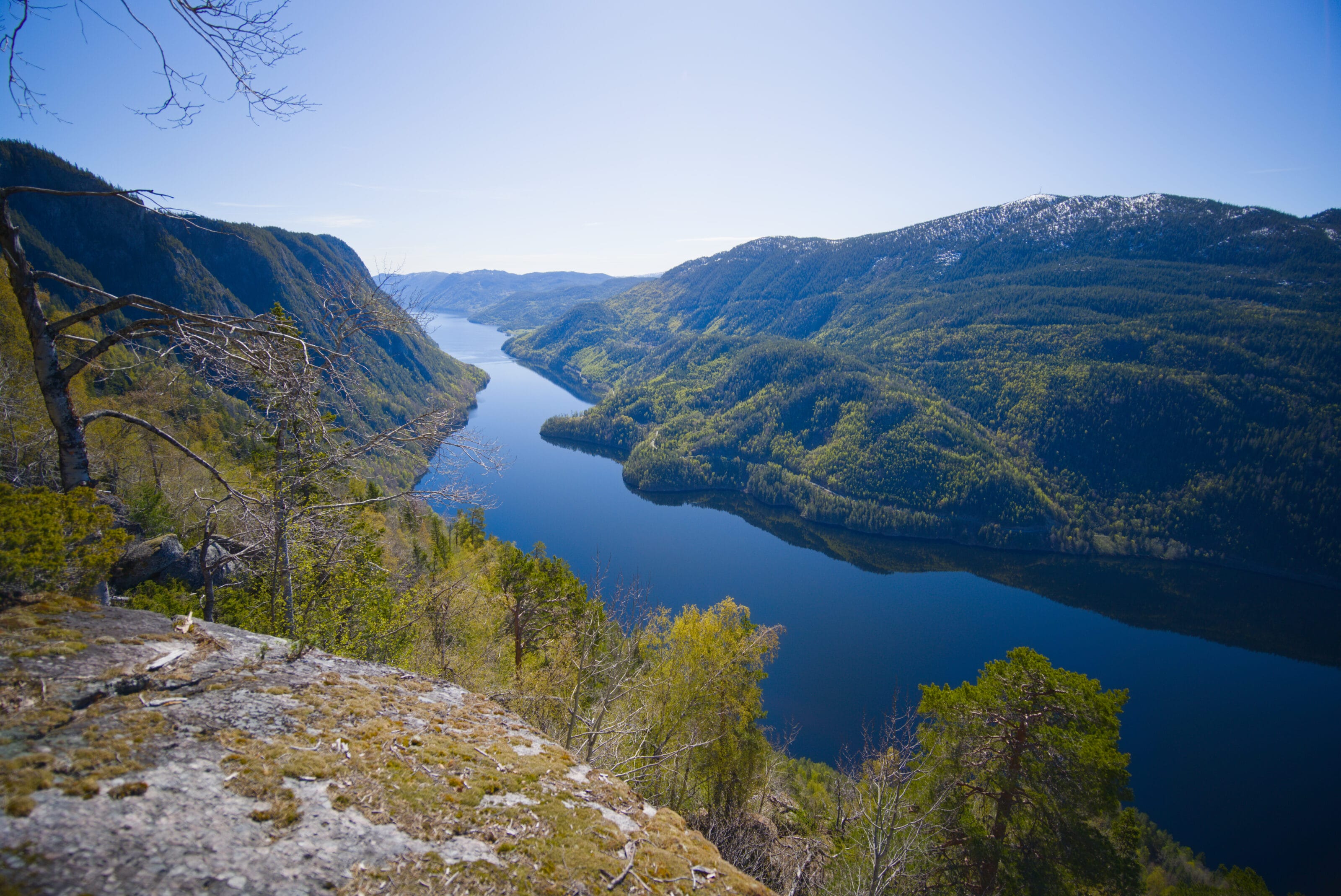 le lac Bandak, début du canal du Telemark à Dalen