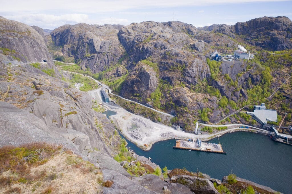 la vue sur la mine et le jossingfjord