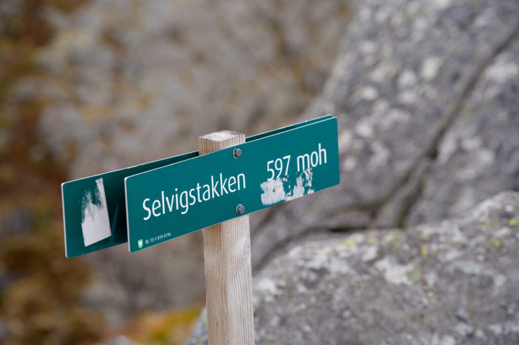 panneau sommet selvigstakken