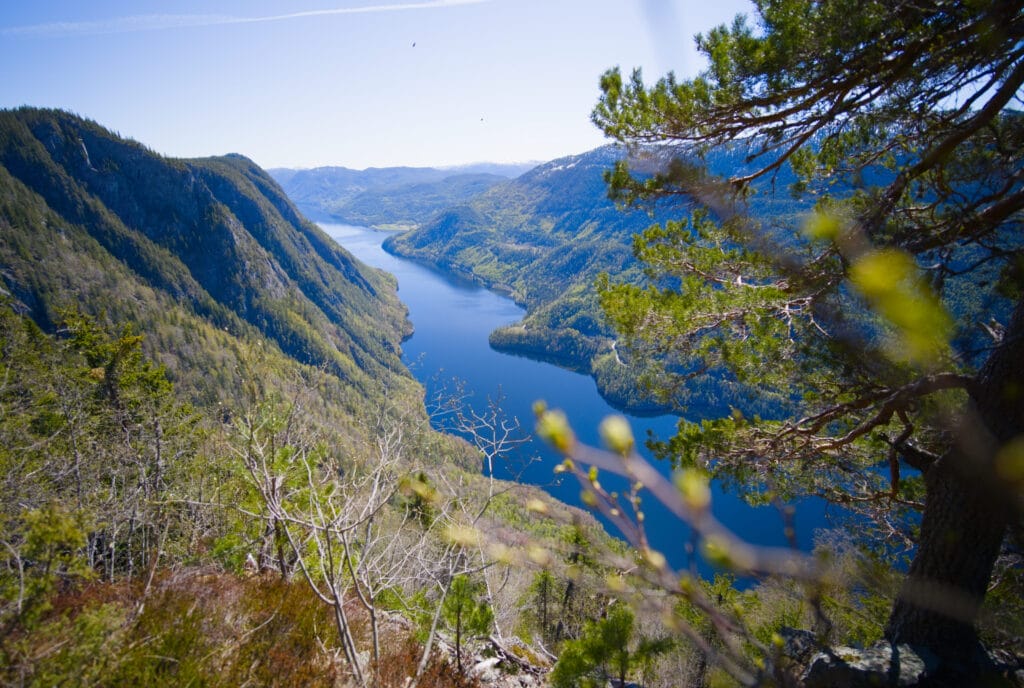magnifique point de vue sur le canal du telemark