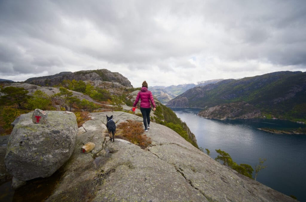 début de la rando sur les hauteurs du Lysefjord