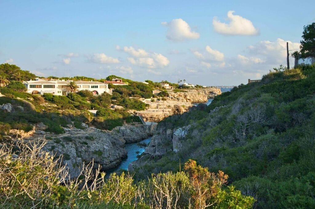 view of white houses from the Cami de Cavalls trail