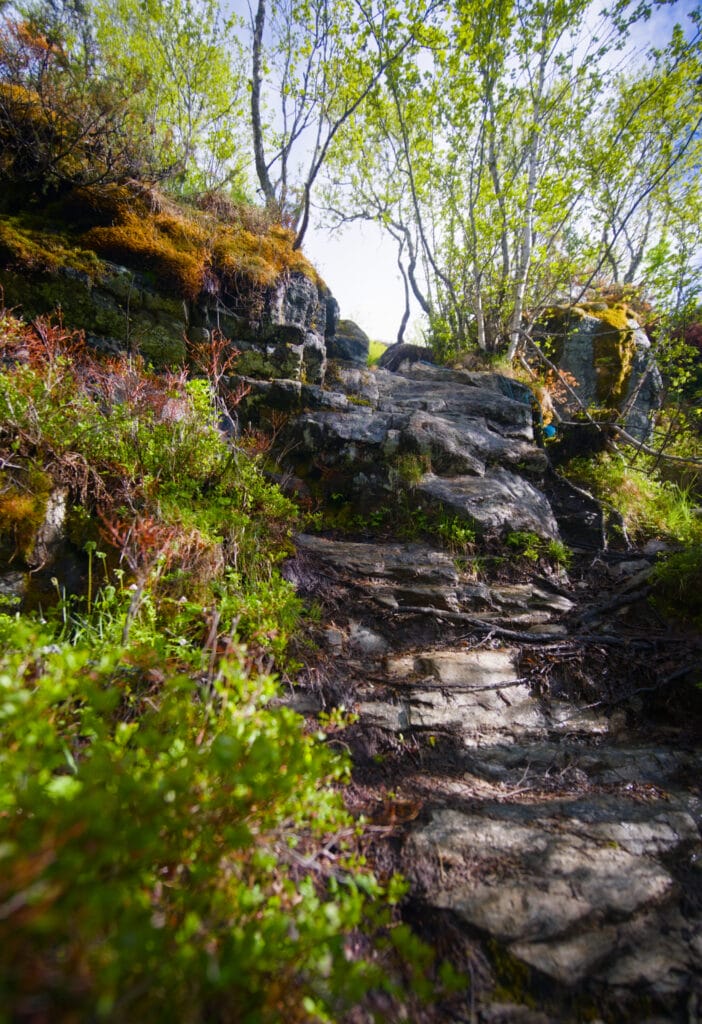 passage plus raide de la rando du Klovane