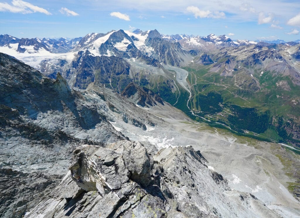 la vue depuis l'arête