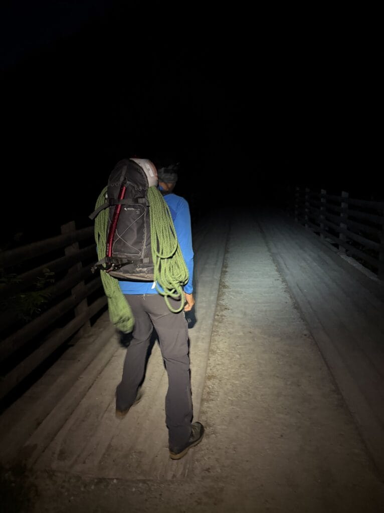 départ de nuit à Arolla