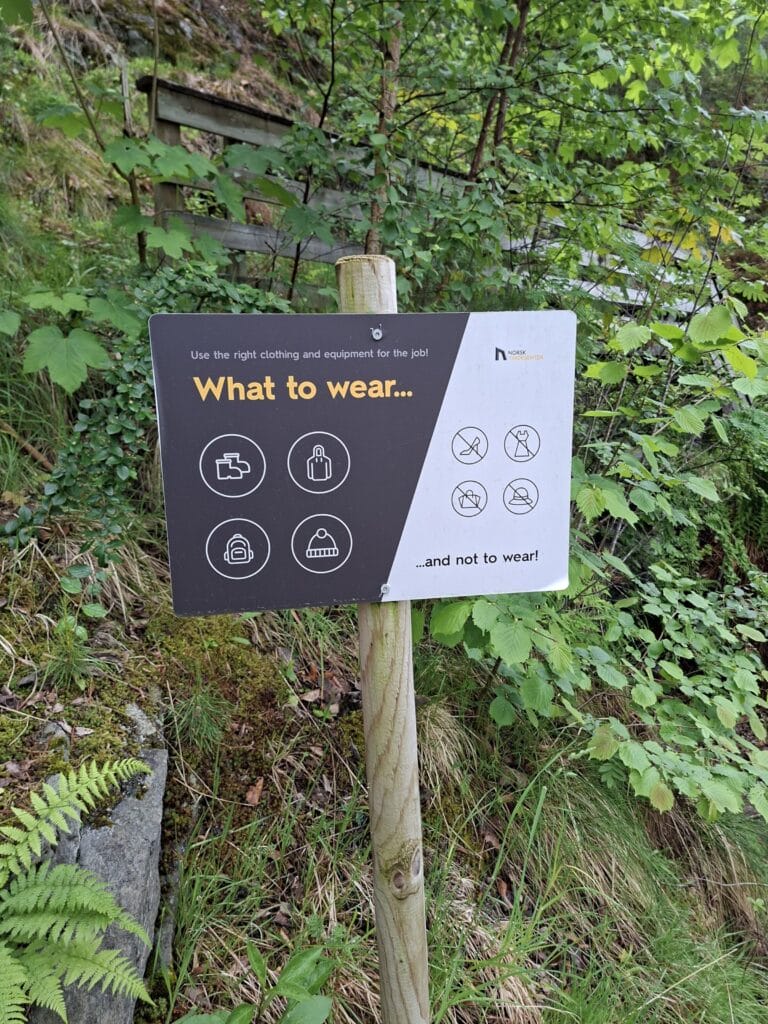 hiking trailhead sign