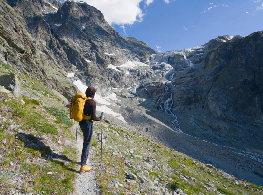 glacier du Mont Collon en descendant de Bertol