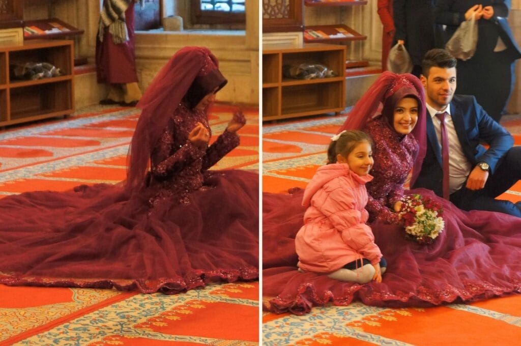 couple qui se marie dans la mosquée Süleymaniye