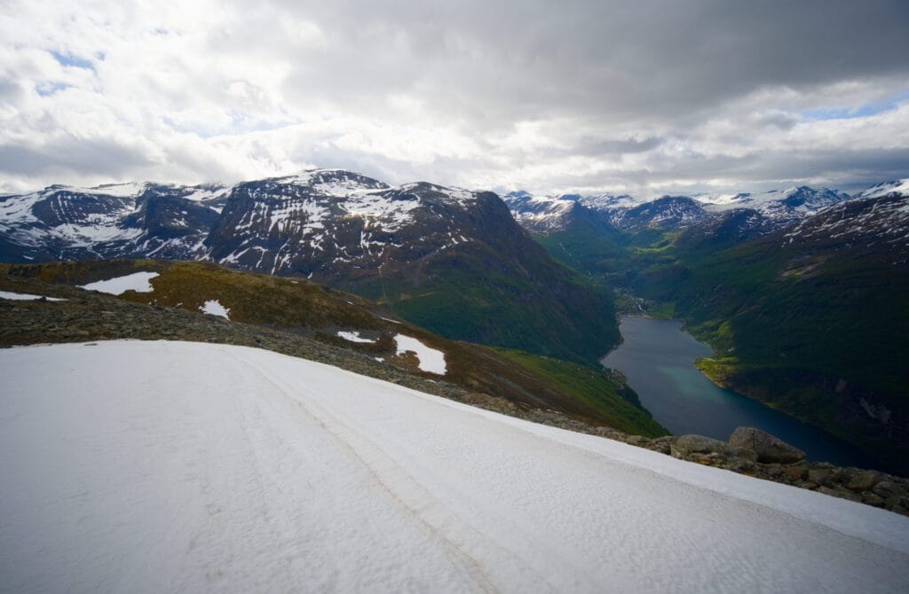 la neige sur le Geitfonnegga